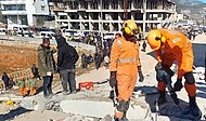 Indian NDRF team in Gaziantep cutting through rubble