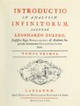 Titelblatt der Introductio in analysin infinitorum (Band 1) von 1748
