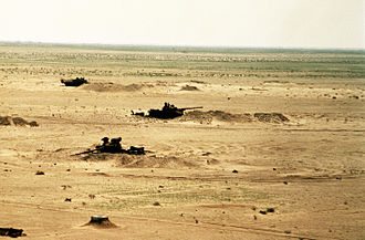 Destroyed Iraqi T-72 tanks in Southern Iraq. IrakT72DesertStorm1991.jpg