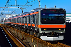 Musashino Line 8-car E231-0 series set MU2 in November 2017