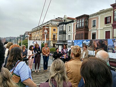 Opening of the exhibition at Puente Bizkaia, margen de Getxo, Spain.