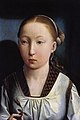 Retrat d'una jove fet per Juan de Flandes aprox. 1500. Es pensa que és Caterina d'Aragó, Infanta de la Corona hispànica i primera de les sis dones d'Enric VIII d'Anglaterra.