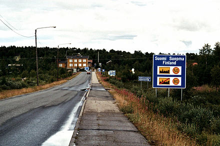 The road from Sweden, after the bridge.