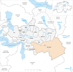 穆奥塔塔尔在施维茨区的位置