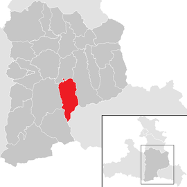 Poloha obce Kleinarl v okrese St. Johann im Pongau (klikacia mapa)