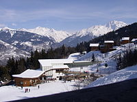 Image of the  base ski-station in La Tania