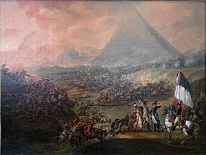 Pyramidien taistelu François-Louis-Joseph Watteaun maalauksessa.