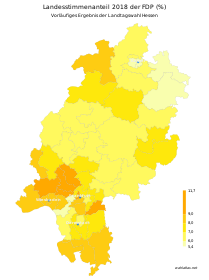 Vorläufiges Ergebnis der FDP (Anteil Landesstimmen)