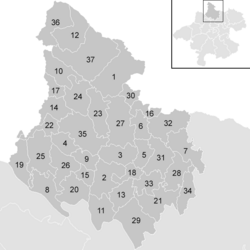 Locatie van de gemeente van het district Rohrbach in het district Rohrbach (klikbare kaart)