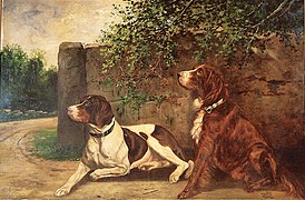 Two Bird Dogs also know as Watching and Waiting by Lily Irene Jackson