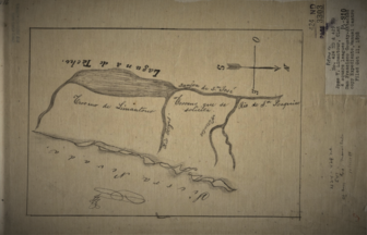 A map of the Laguna de Tache land grant as filed by Limantour, 1858