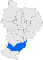 Posizione del comune sulla mappa della provincia