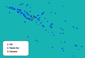 Localización Islas Raevski en las Tuamotu