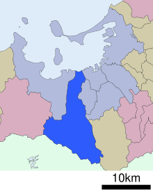 Ubicación del distrito de Sawara, ciudad de Fukuoka, prefectura de Fukuoka, Japón.svg