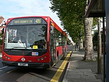 London Central East Lancs Myllennium bodied DAF SB220, originally used on the M1 service, in October 2005 London Central bus V1 GMT route 486 October 2005.jpg