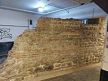 London Roman Wall – London Wall underground car park segment