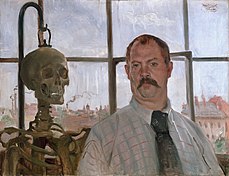 Lovis Corinth Autorretrato con esqueleto, 1896