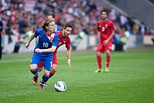 Considered the most versatile and critical member of the national team, Modric's technical ability has been heralded by both players and coaches. Luka Modric - Croatia vs. Portugal, 10th June 2013 (2).jpg