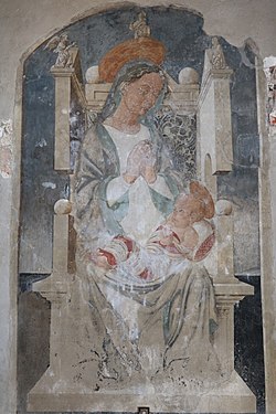 Fresken Tronande Madonna med Barnet.