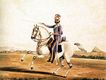 Portrait of a mounted Sowar of the 6th Madras Light Cavalry, circa 1845