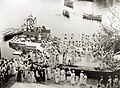 Maharaja Fateh Singh of Udaipur, (r.1884-1930), on royal barge, Udaipur.