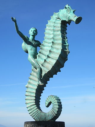 <i>The Boy on the Seahorse</i> Sculpture by Rafael Zamarripa