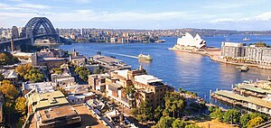 Sydney Cove, Circular Quay Manly Ferry arrives at Circular Quay.jpg