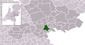 Highlighted position of Lingewaard in a municipal map of Gelderland