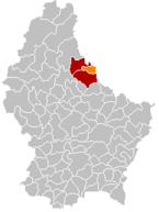 Location of Vianden in the Grand Duchy of Luxembourg