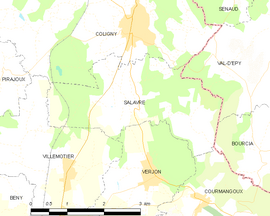 Mapa obce Salavre