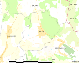 Mapa obce Verjon