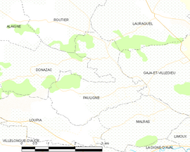 Mapa obce Pauligne