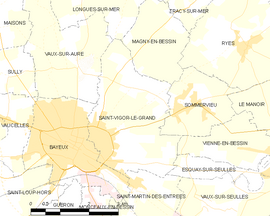 Mapa obce Saint-Vigor-le-Grand