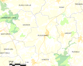 Mapa obce Plouguenast