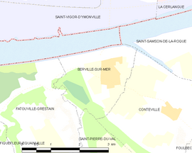 Mapa obce Berville-sur-Mer