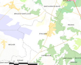 Mapa obce Étauliers