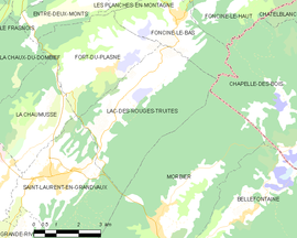 Mapa obce Lac-des-Rouges-Truites