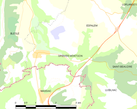 Mapa obce Grenier-Montgon