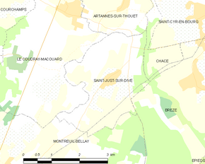 Poziția localității Saint-Just-sur-Dive