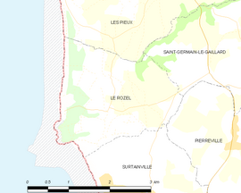 Mapa obce Le Rozel