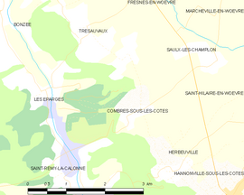 Mapa obce Combres-sous-les-Côtes