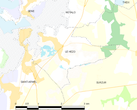 Mapa obce Le Hézo