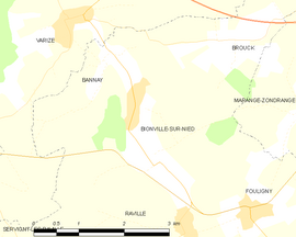 Mapa obce Bionville-sur-Nied