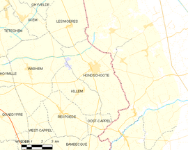 Mapa obce Hondschoote