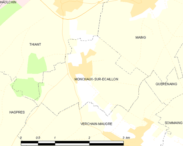 Poziția localității Monchaux-sur-Écaillon