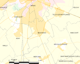 Mapa obce Beaurains