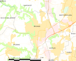 Kart over Brignais
