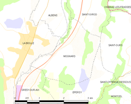 Mapa obce Mognard