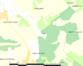 Mapa obce Sery