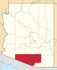 Locatie van Pima County in Arizona